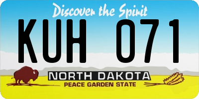 ND license plate KUH071