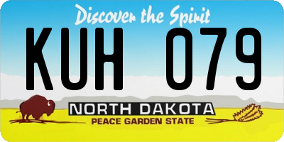 ND license plate KUH079