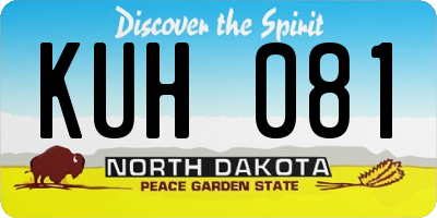 ND license plate KUH081