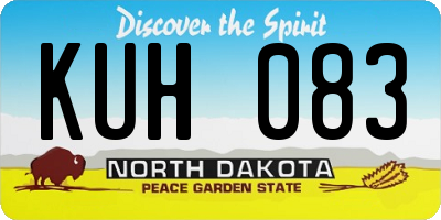 ND license plate KUH083