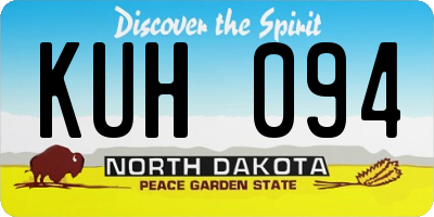 ND license plate KUH094