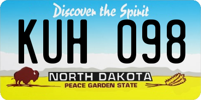 ND license plate KUH098