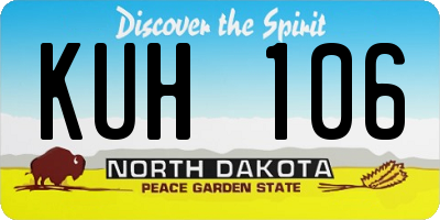 ND license plate KUH106