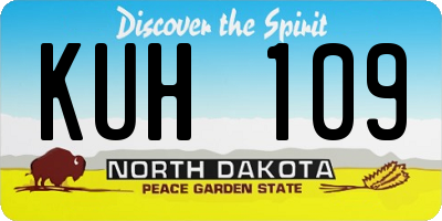 ND license plate KUH109