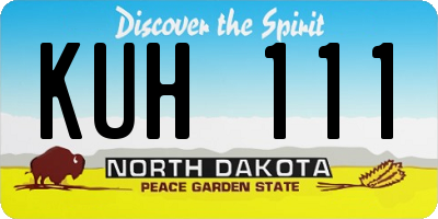 ND license plate KUH111
