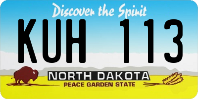 ND license plate KUH113