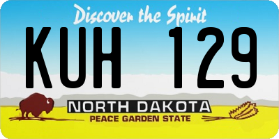 ND license plate KUH129
