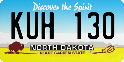 ND license plate KUH130
