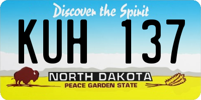 ND license plate KUH137