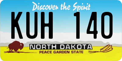 ND license plate KUH140