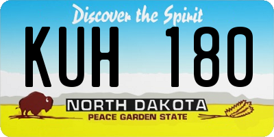 ND license plate KUH180