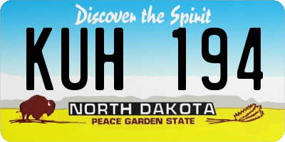 ND license plate KUH194