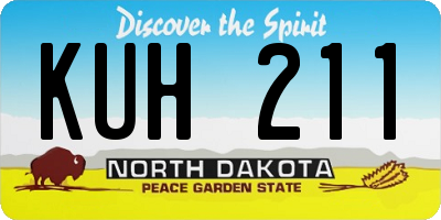 ND license plate KUH211