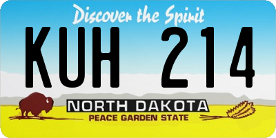 ND license plate KUH214