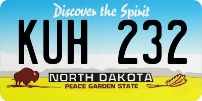 ND license plate KUH232