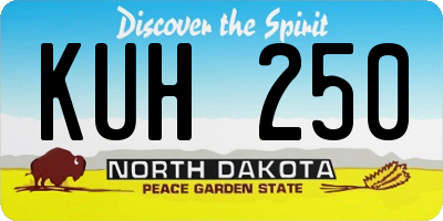 ND license plate KUH250