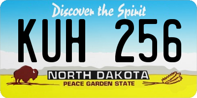 ND license plate KUH256