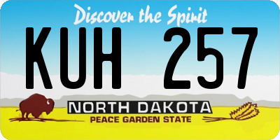 ND license plate KUH257