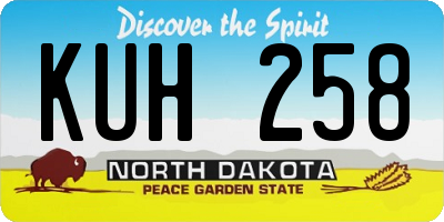 ND license plate KUH258