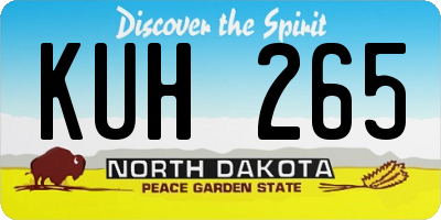 ND license plate KUH265