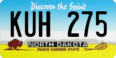 ND license plate KUH275