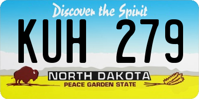 ND license plate KUH279