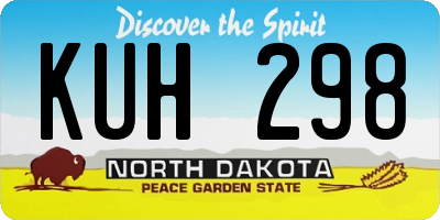 ND license plate KUH298