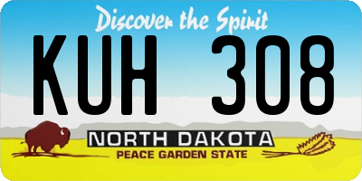 ND license plate KUH308