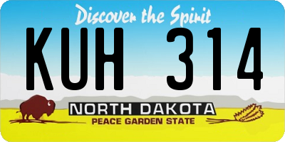 ND license plate KUH314