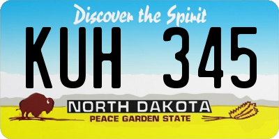 ND license plate KUH345