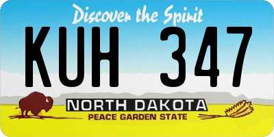 ND license plate KUH347