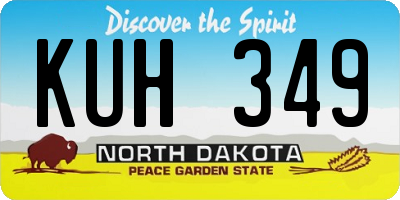 ND license plate KUH349