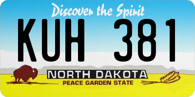ND license plate KUH381