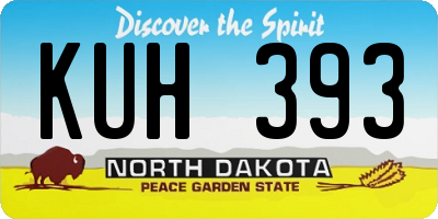 ND license plate KUH393