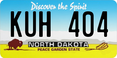 ND license plate KUH404