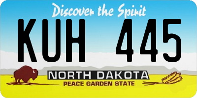 ND license plate KUH445
