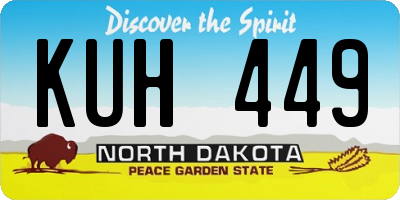 ND license plate KUH449