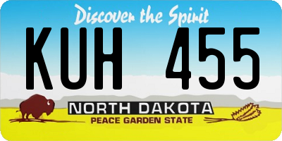 ND license plate KUH455