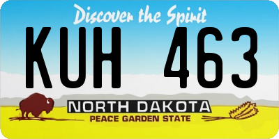 ND license plate KUH463