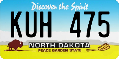 ND license plate KUH475