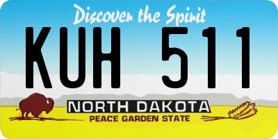 ND license plate KUH511