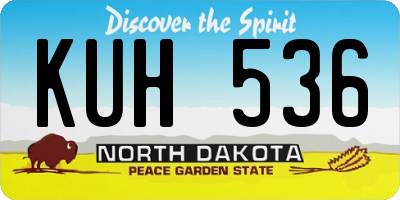 ND license plate KUH536