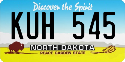 ND license plate KUH545