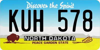 ND license plate KUH578