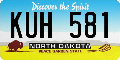 ND license plate KUH581