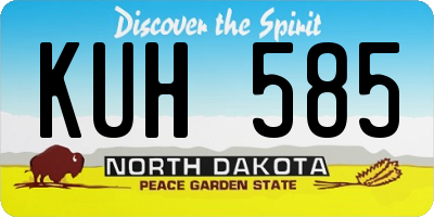 ND license plate KUH585