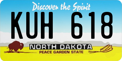 ND license plate KUH618