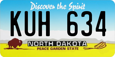 ND license plate KUH634