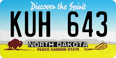 ND license plate KUH643