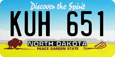 ND license plate KUH651